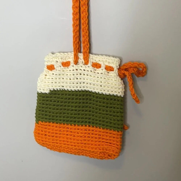 BOHO 70’s Vibe Hand Made Crochet Crossbody Carryall Bag Purse - Picture 3 of 7